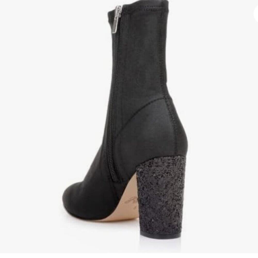Jewel Badgley Mischka Jovanna Glitter Block Heel Bootie - Picture 5 of 6